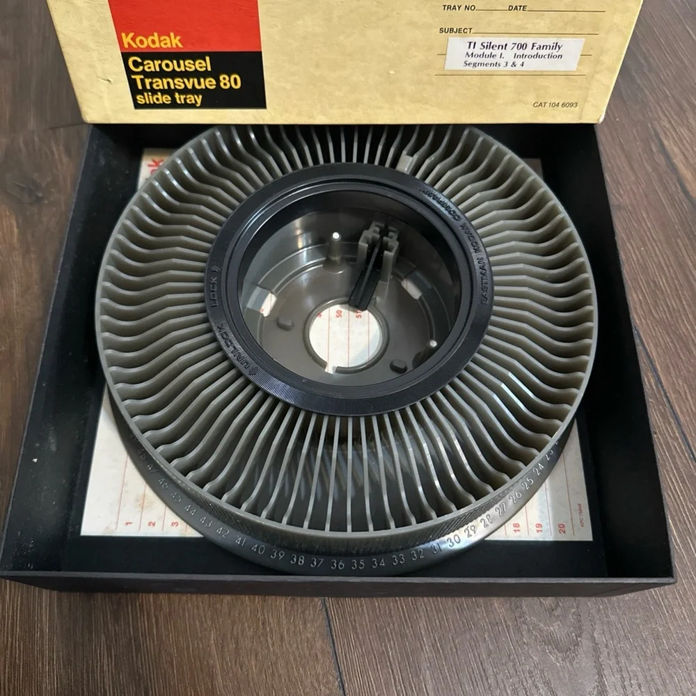 Kodak Carousel Transvue 80 Slide Tray Lot of 3 (1 black , 2 gray), Original Box